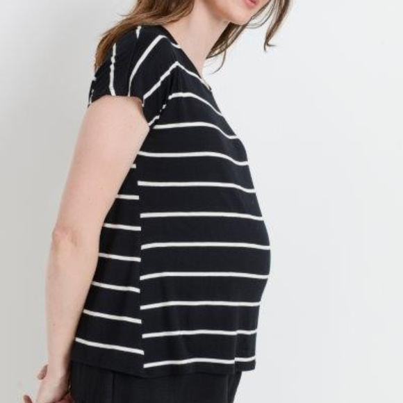 *ONLY 1 LEFT*   Double Layered Maternity/Nursing Top - Picture 3 of 4